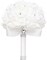 White Foam Rose Bridal Bouquet with Satin Ribbon Handle for Wedding & Party